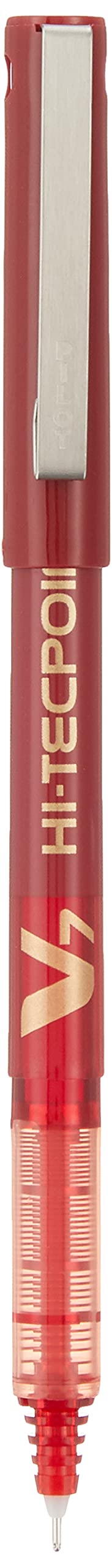 PILOT V7 Hi-Tecpoint Rollerball Pen, 0.7 mm Tip - Red, Box of 12 - Image 2